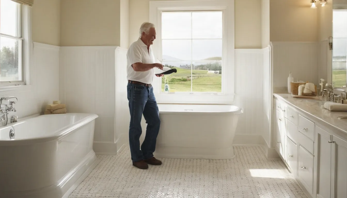 A local provider reviewing a walk-in tub fit with a homeowner in an older Euclid bathroom